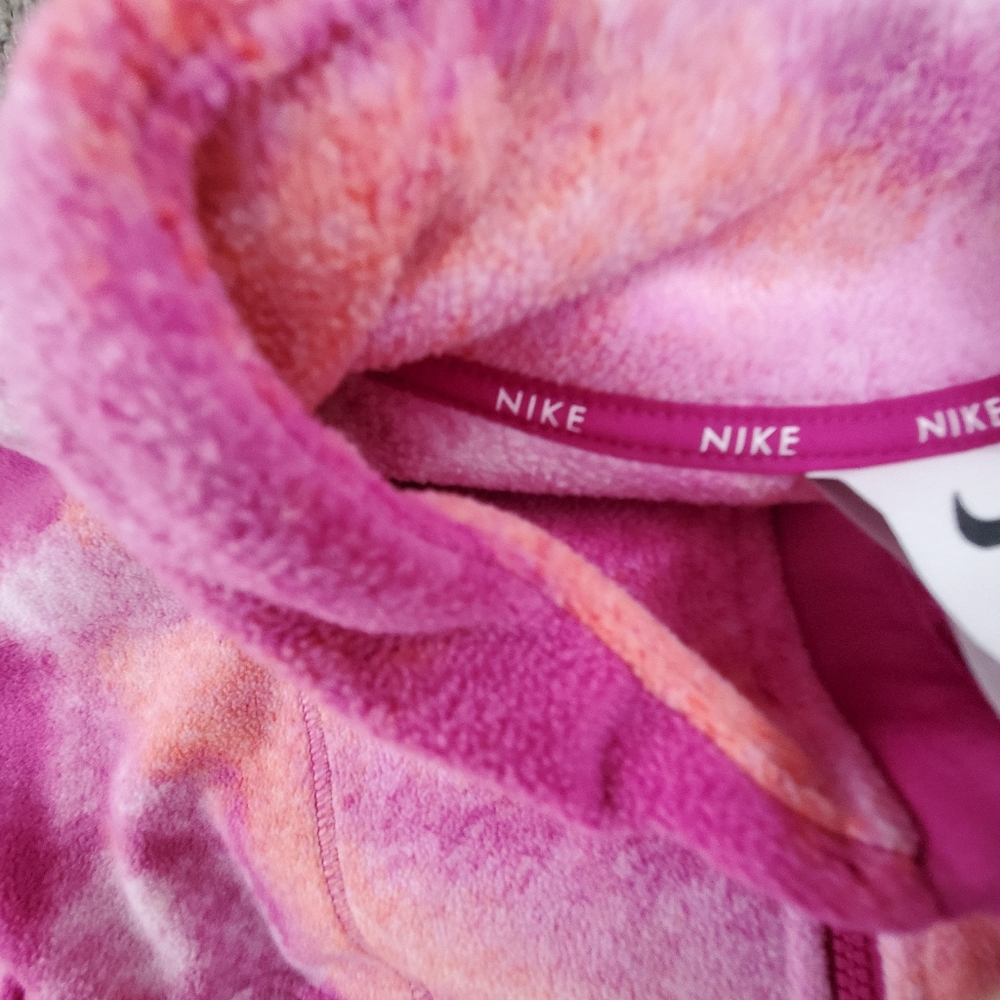 Nike one Therma-FIT oversized half zip fleece pink pullover sweatshirt new - Picture 5 of 9